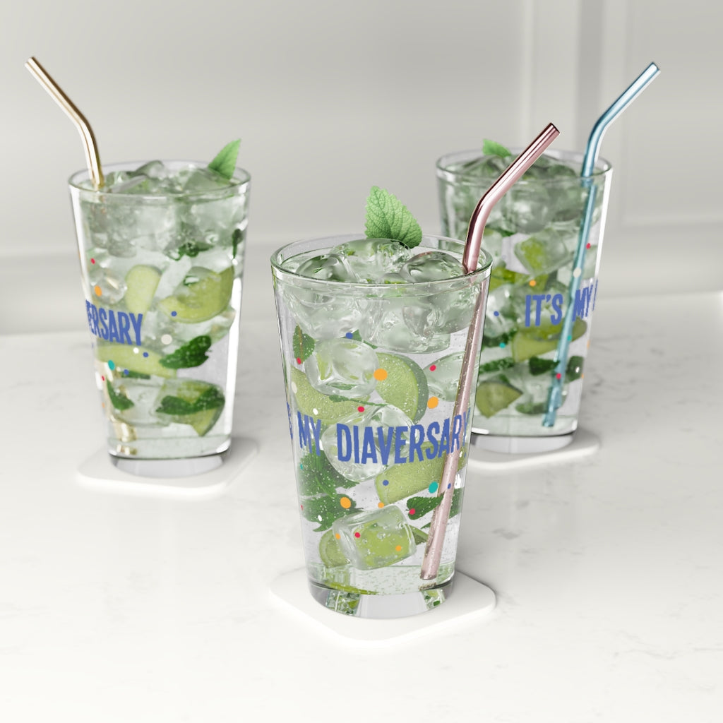 Diaversary Pint Glass, 16oz
