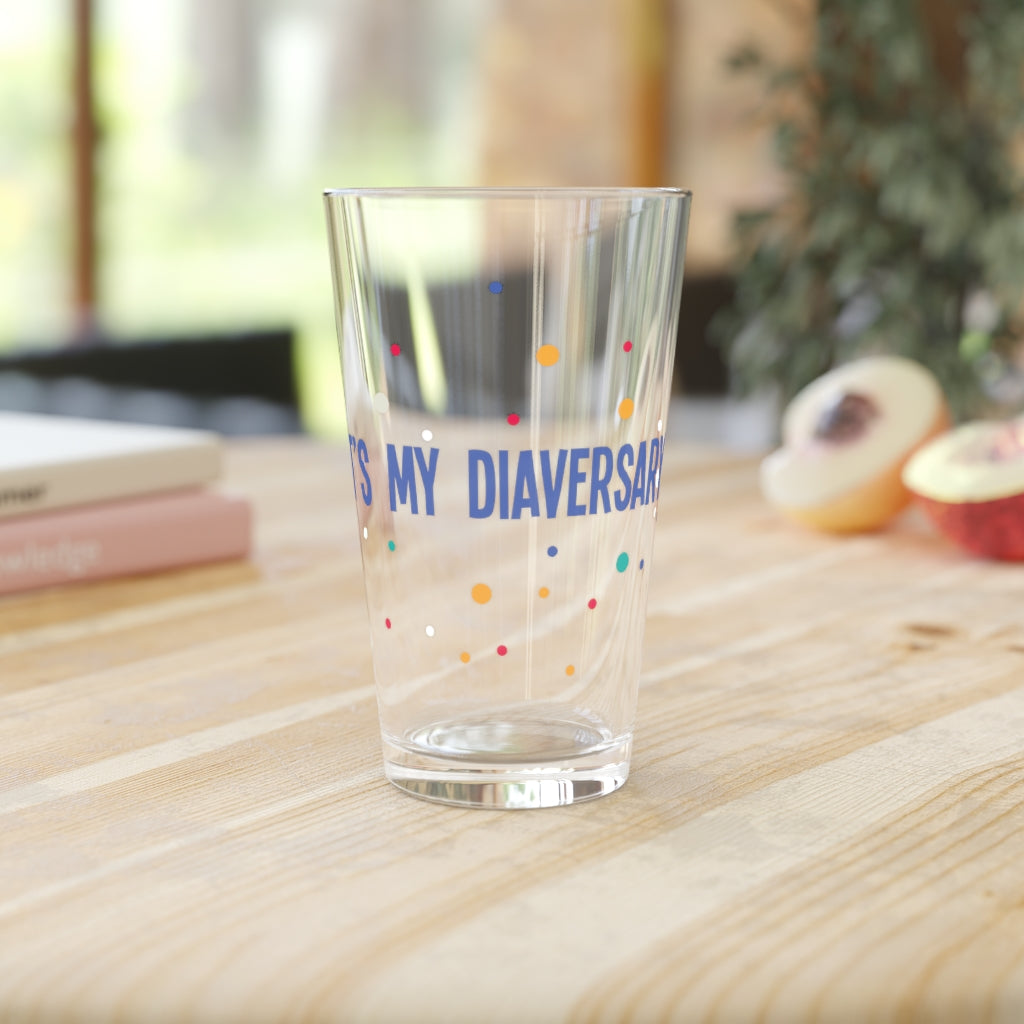 Diaversary Pint Glass, 16oz